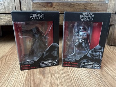 Star Wars Black Series Titanium 3.75 Captain Phasma 06 Kylo Ren 07 Lot of 2 NEW