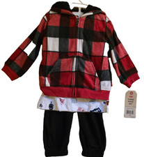 NWT Levi  s Baby Boys Flannel 3-Piece Outfit Set Jacket Shirt  Pants Size 18M