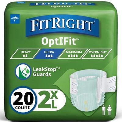 Ultra Adult Diapers, Disposable Incontinence Briefs, Leak-Proof Diaper, Absor...