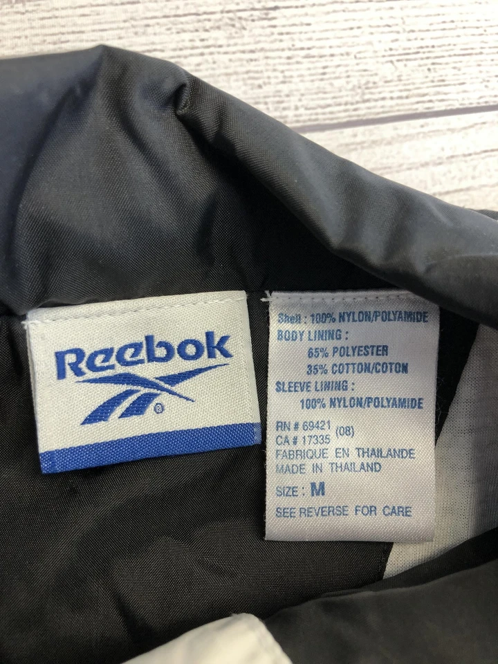 Reebok Jacket Mens Medium Full Zip Windbreaker Athletic Retro 90s Vintage Look - Image 2 of 4