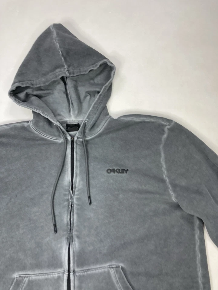 Oakley High Definition Optics Overdyed Graphic Full Zip Hoodie Men XXL Gray - Image 4 of 4