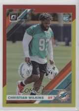 2019 Panini Donruss Optic Rookies Red & Yellow Prizm Christian Wilkins #105 se1