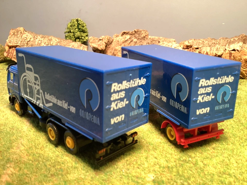 Herpa LKW Wechselbrücke Rollstühle aus Kiel Mercedes Zugmaschine 1:87 H0 - Bild 3 von 3