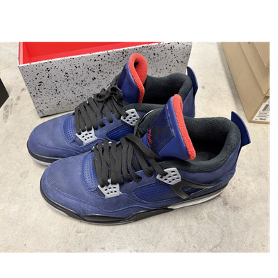 Jordan Air Jordan 4 Men's Mid Top Lace-Up Solid Sneaker Blue Black Gray Red