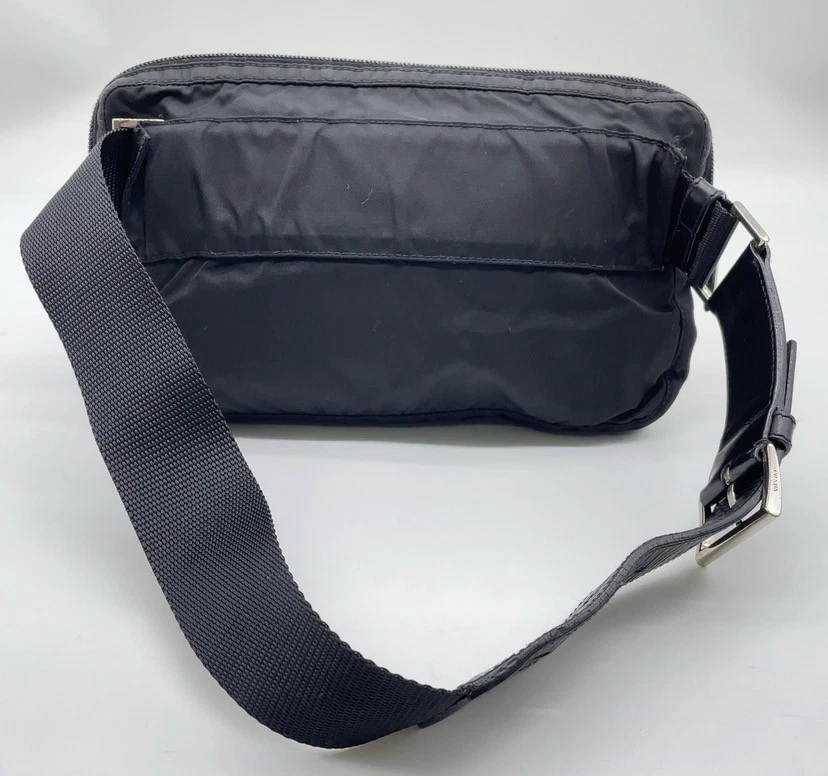Auténtico bolso de cintura Prada Triángulo Logo Nylon Cuero BM0008 NS111332 Foto 3 de 4