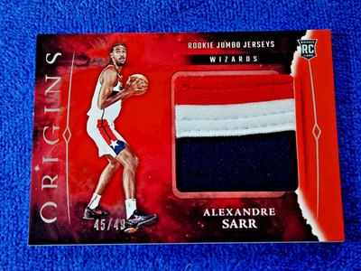 2024-25 Panini Origins Rookie Jumbo Jerseys Red /49 Alexandre Sarr RC #RJJ-ASA