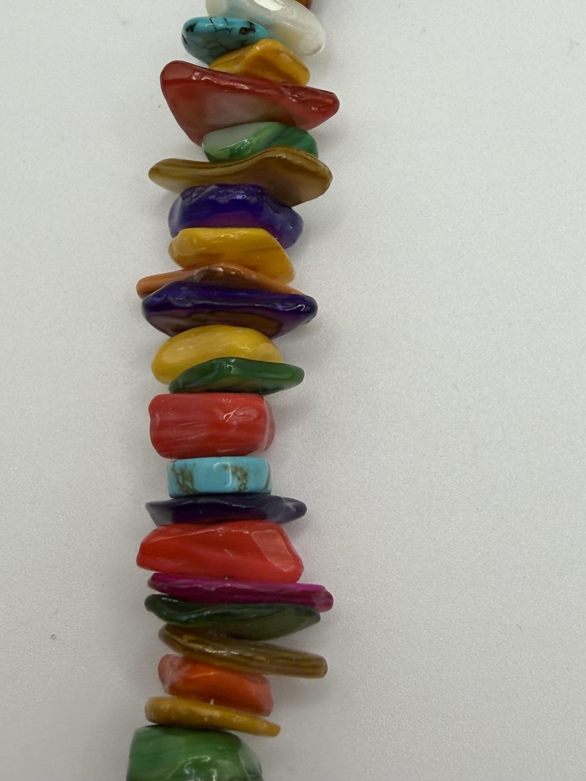 MULTICOLOR BEADED STATEMENT NECKLACE WHITE STONE … - image 5