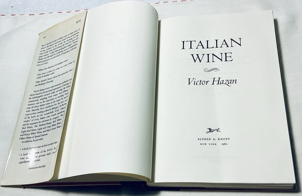 Italian Wine Book Victor Hazan(Marcella) Signed Inscribed 1st Ed 1982 Vintage - Image 3 of 4