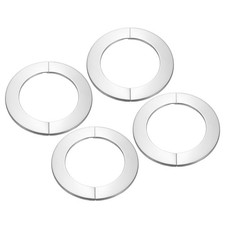 4Pcs Wall Split Flange 4", Round Self-Adhesive Escutcheon Plate, Silver