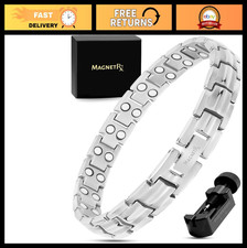 Ultra Strength Magnetic Bracelet for Women - Adjustable Titanium Design, Silver