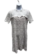 Ethereal By Paper Crane Womens Lace Dress Medium White Lined Mini