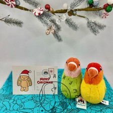 Authentic Jellycat Pair of Lovebirds  Gift Set  Retired  New  Same-Day Ship