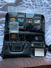 SEGA Game Gear Black PAL Bundle w/ TV Tuner, Case, Power Adaptor & Games