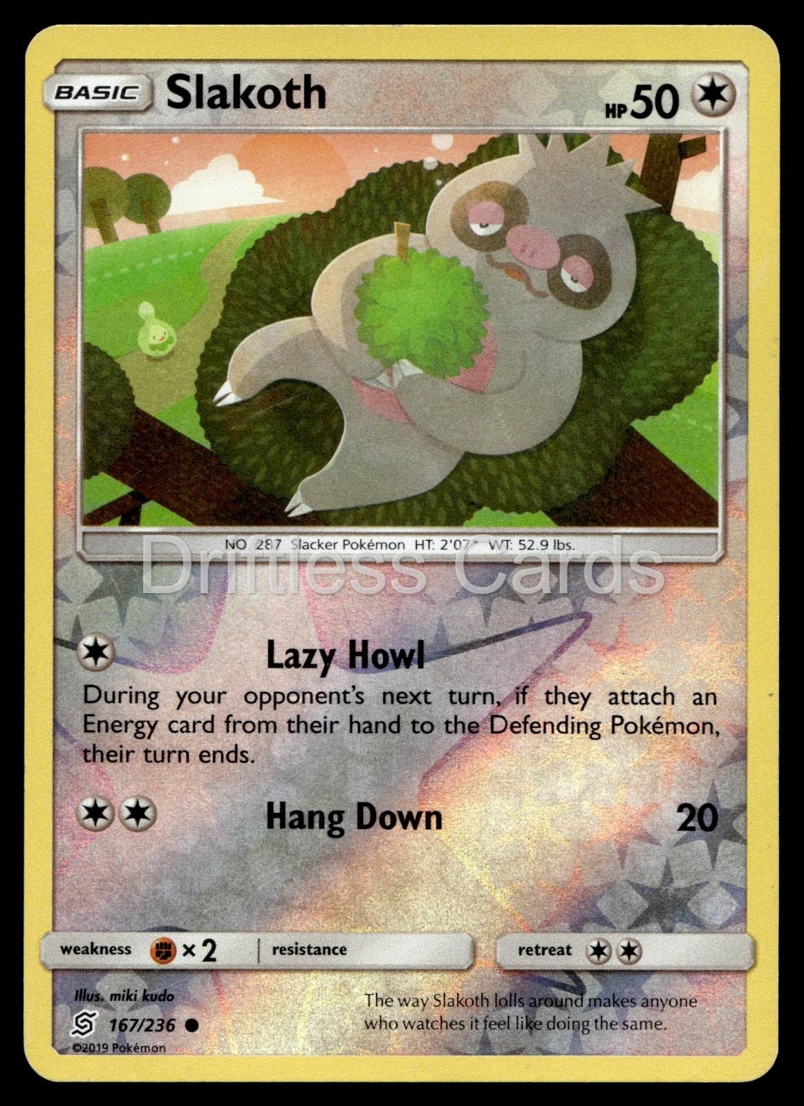 Slakoth 167/236 Common Unified Minds Pokemon Reverse Holo HP