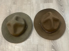 2 Vintage Boy Scout Drill Sergeant Style Campaign Hat Lot The Best Broner