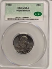 1958-P Philadelphia Washington Silver Quarter Toned CACG MS64