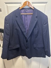 Oak Hill Men's Blazer Sport Coat Blue Black Plaid Gingham Check 54PR- 56PR