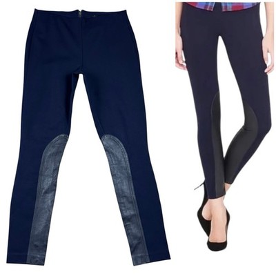 New J. Crew Pixie Jodhpur Riding Pants Size 4 Equestrian Leather Knee Patches