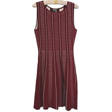 BCBG MAXAZRIA Sleeveless Fit & Flare Knit Dress Medium Red Cocktail Date Night