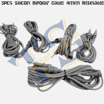 5pcs European high Quality Silicon Bipolar Cable 4mm Reusable and Autoclavable