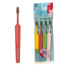 TePe Select Color Compact Toothbrush, Extra Soft, 4 Pieces