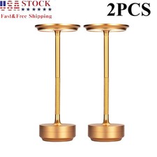 2X Golden LED Touch Sensor Table Lamp Rechargeable Dimmable Bar Desk Night Light