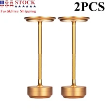 2X Golden LED Touch Sensor Table Lamp Rechargeable Dimmable Bar Desk Night Light