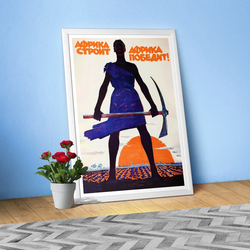 África vencerá!, URSS 1963 — Cartaz de propaganda soviética. Arte dos direitos civis da década de 1960 - Imagem 3 de 4