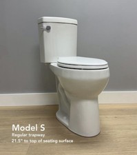 21" Extra Tall Toilet for Seniors Elongated Bowl 1.28 GPF Soft-Close Seat White