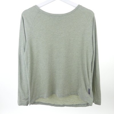 Elbsand long sleeve shirt basic back print green size S 