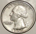 Silver Quarter - Washington - 1962-D