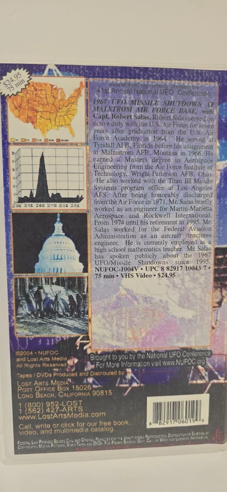 1967 UFO MISSLE SHUTDOWN - MALSTROM AFB - CAPT. ROBERT SALAS (VHS 75MIN 2003) - Image 3 of 4