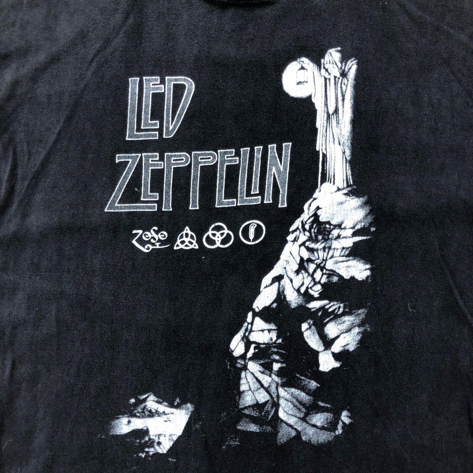 Vintage Silver Edition Black 'Reprint' Led Zeppelin IV Hermit T-Shirt Adult  XL