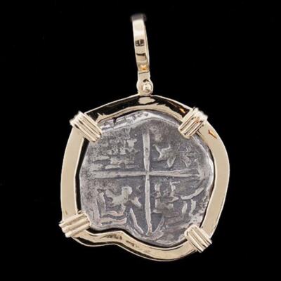 Atocha Sunken Treasure Jewelry - Large Museum Reale Silver Coin Pendant