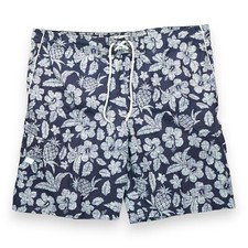 TRUNKS Surf Swim Co. Mens Floral Print Board Shorts Size XL Blue