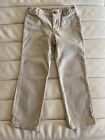 Lee School Girls Cotton Beige Pants Trousers Uniform Size 6 Adjustable Waist