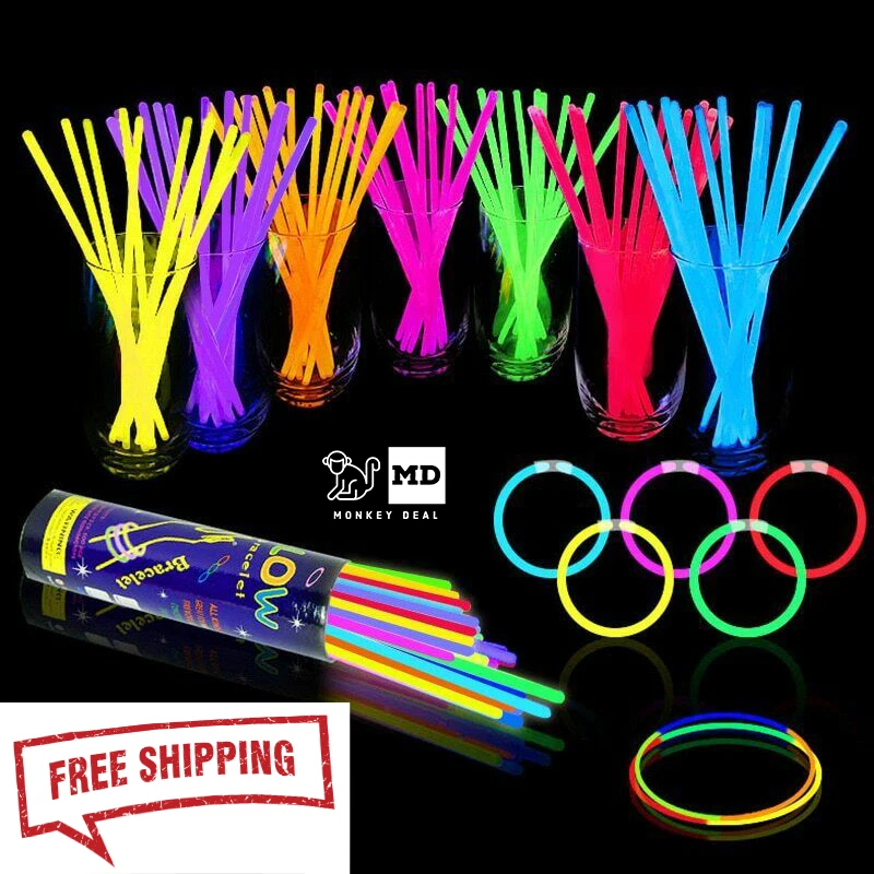 100pcs Glow Sticks Bracelet Necklace Neon Party Wedding Birthday Supplies  Props