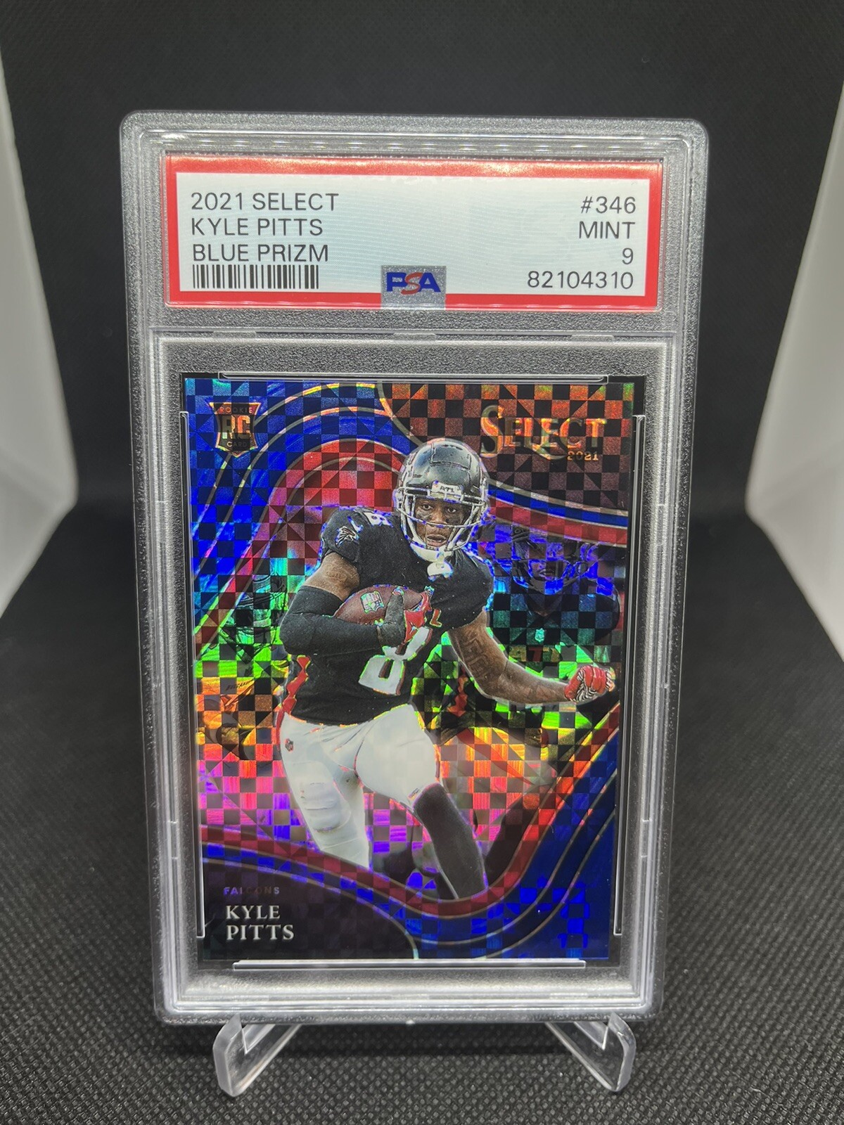 2021 Panini Select Kyle Pitts Field Level Blue Checkerboard /49 RC PSA 9 #346