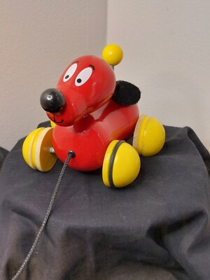 Vintage Vilac Wooden Dog Pull Toy