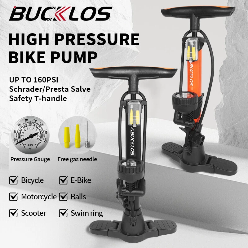 Cycling High Pressure Bike Foot Floor Pump Gauge & 160 PSI Presta/Schrader Valve - image 2 of 4