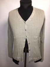 New Sz S Jones New York Sport Sea Grass Button Up Light Weight Sweater MSRP 69