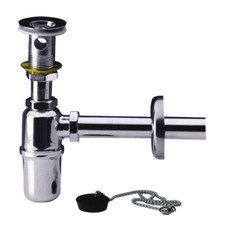 SIFONE PER LAVELLO A BOTTIGLIA IN OTTONE CROMATO 1" 1-1/4 BAGNO CUCINA