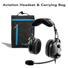 ProMaxPower A20-20F Aviation Headset (Black) for Fixed Wing & Small Aircrafts