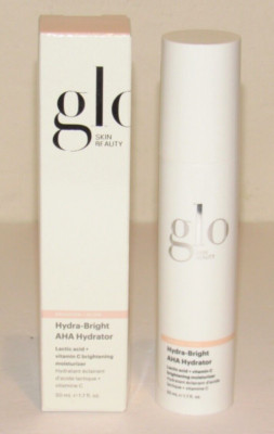 Glo Skin Beauty Hydra-Bright AHA Hydrator Lactic Acid Vit C Moisturizer 1.7 Oz