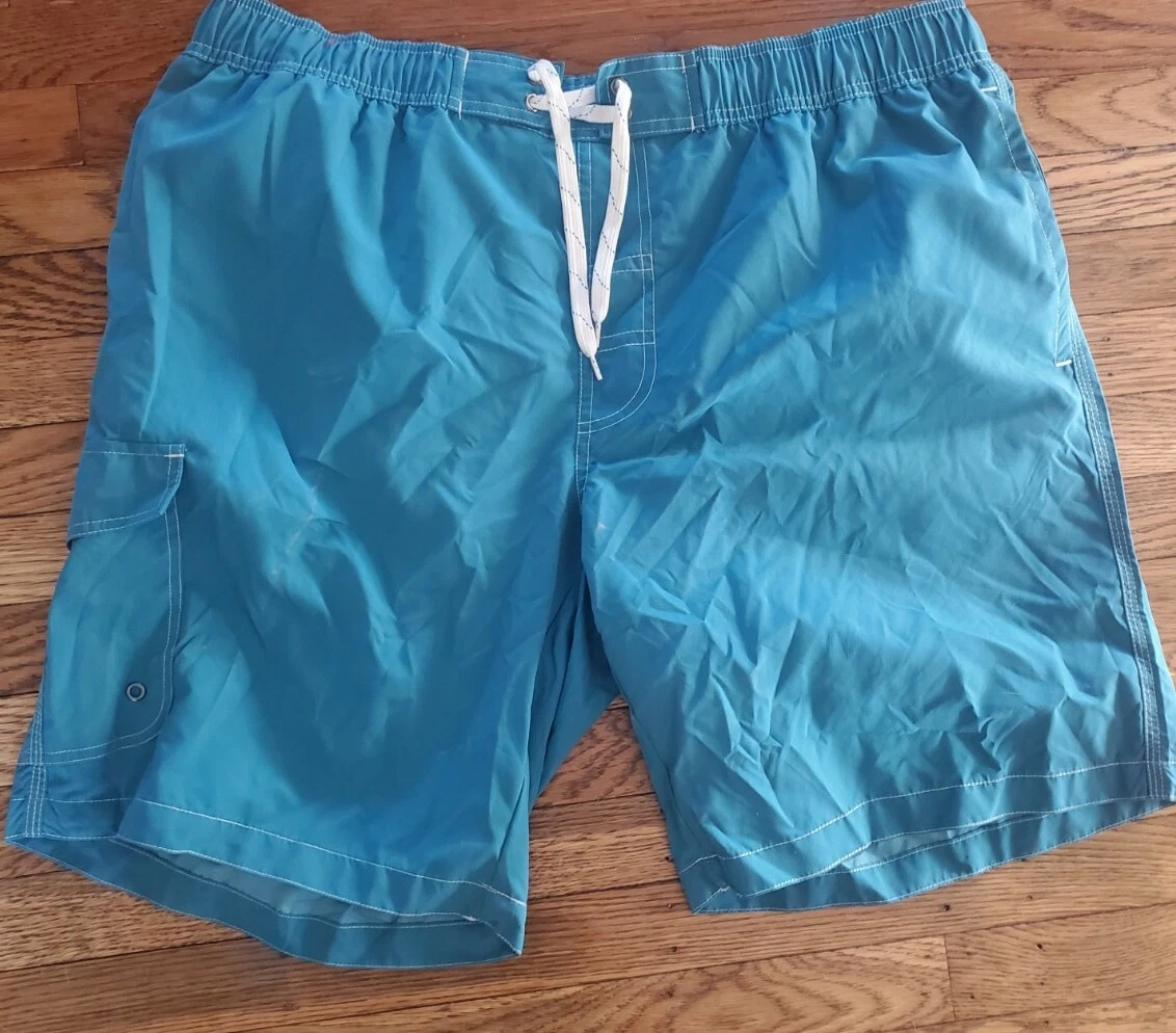 St. John s Bay Men s Cargo Swim Trunks Shorts Signature Teal Size