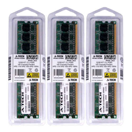 12GB KIT 3 x 4 GB HP Compaq Pavilion HPE-170f HPE-180t HPE-188hk Ram Memory - Picture 1 of 1