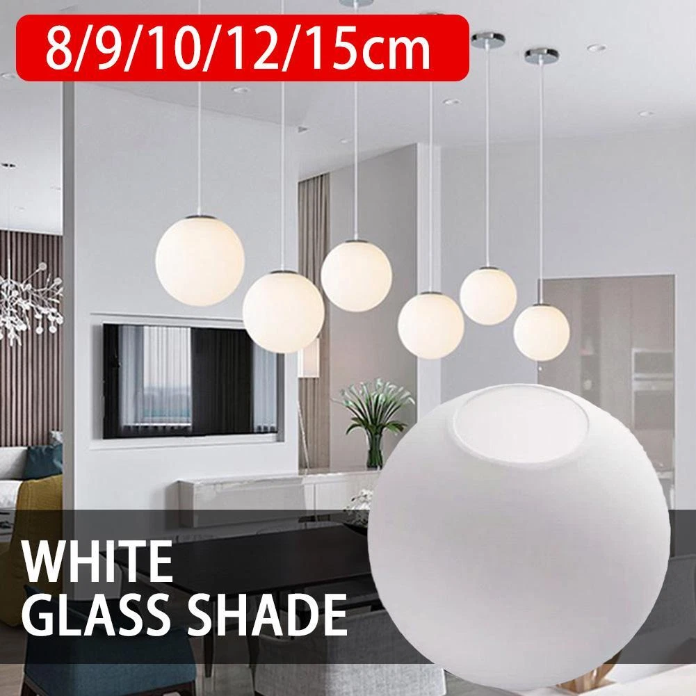 Matte White Globe Glass Lamp Shade Replacement Round Light Cover Fixture