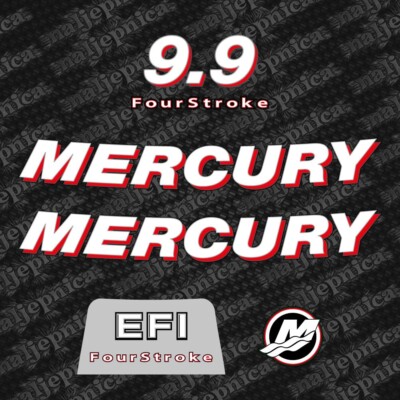 Mercury 9.9 Four stroke EFI Outboard (2006-2012) Aftermarket Decal Sticker Set