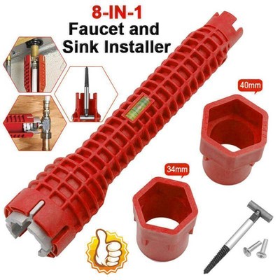 8 in 1 Sink Basin Faucet Wrench Plumbing Water Pipe Spanner Multi-function