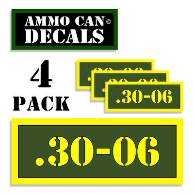 30-06 Ammo Can 4x Labels for Ammunition Case 3''x1.15'' stickers decals 4 pack AG